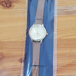 NEW Watch Kendall & James Dark Tan Band Gold Face Floral
